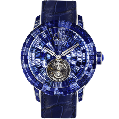 Jacob & Co. Caviar Tourbillon Baguette Camo Blue Sapphires Limited Edition 47mm