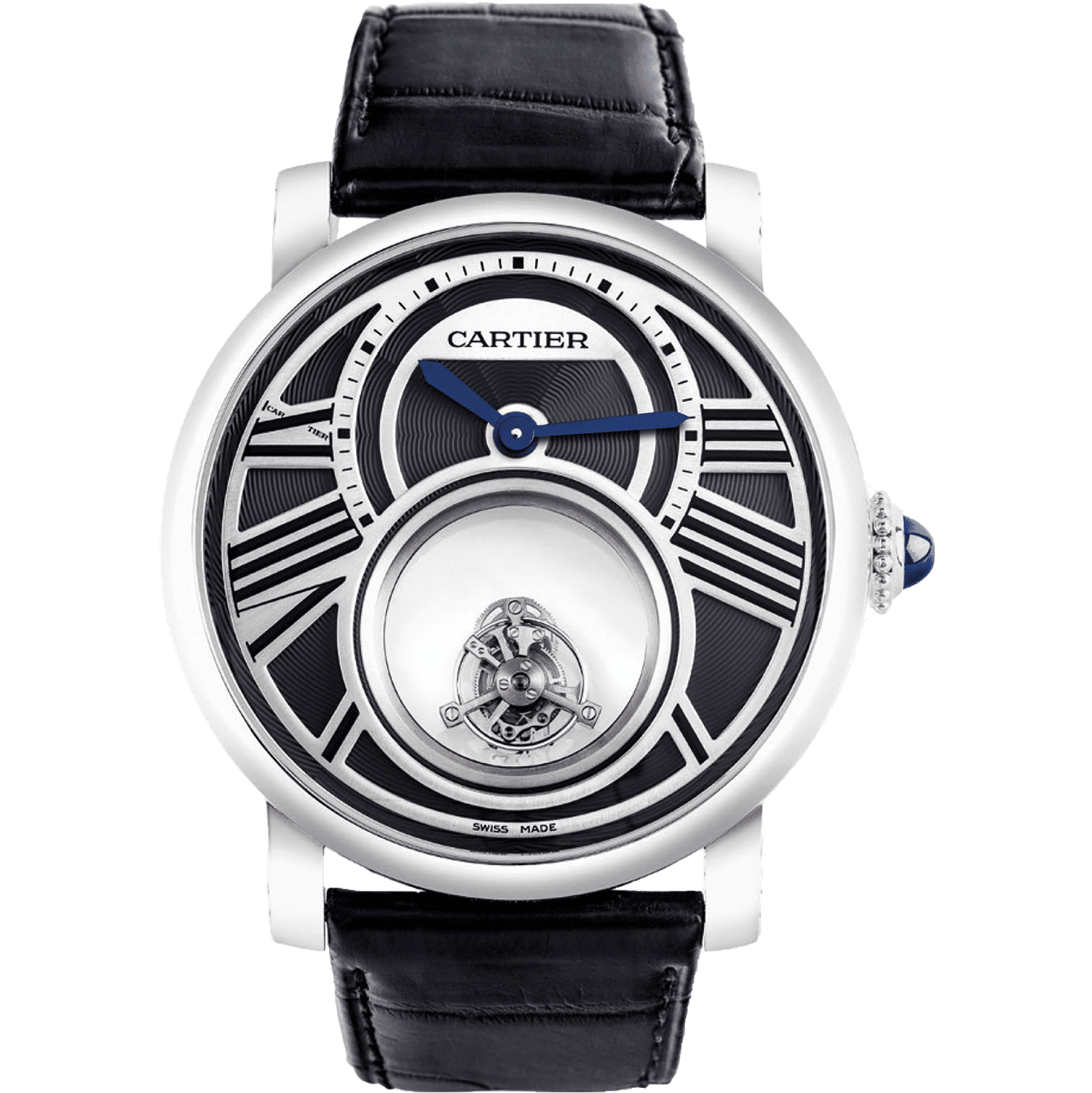Rotonde de cartier flying tourbillon reversed deals dial watch